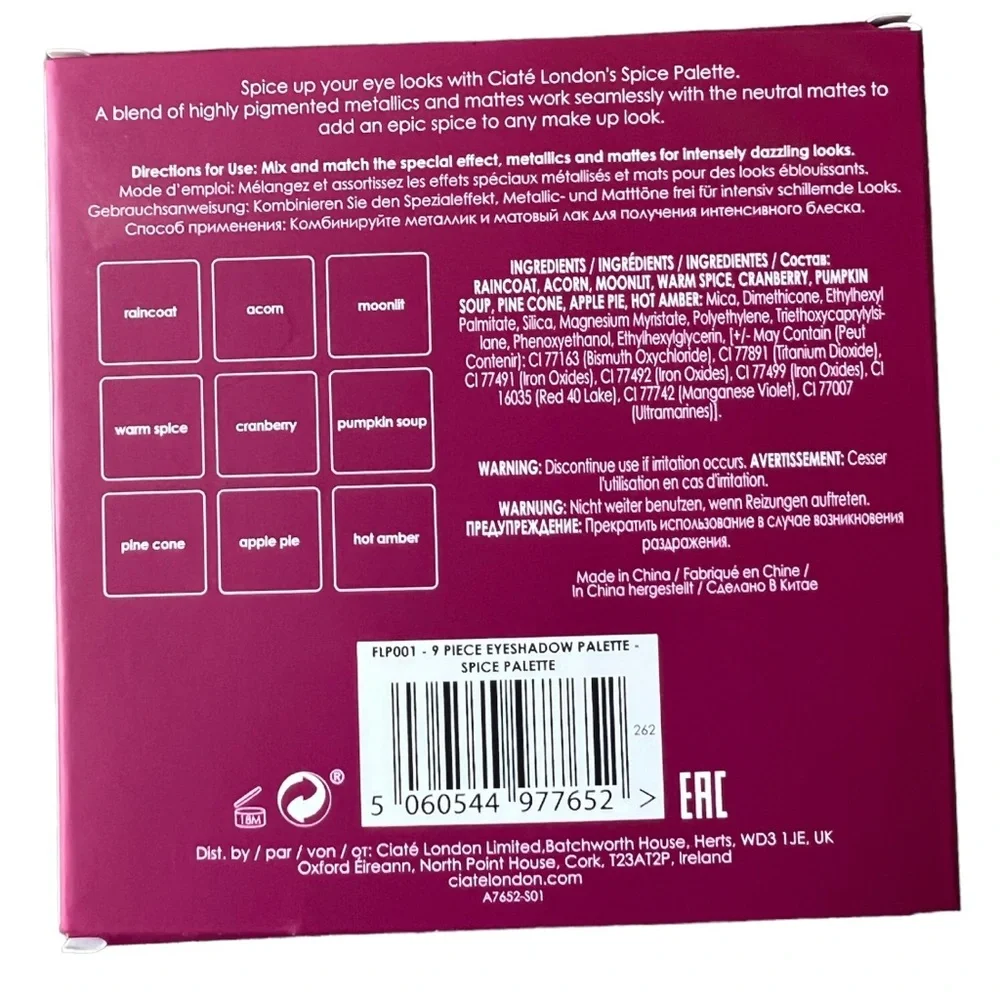 Ciate London Spice Eyeshadow Palette New